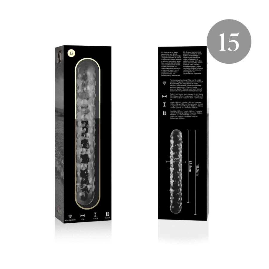 NEBULA SERIES BY IBIZA - MODELLO 15 DILDO IN VETRO BOROSILICATO 18,5 X 3 CM ROSA